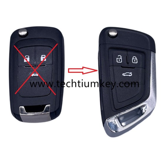 with logo 3 button remote flip key shell for Buick